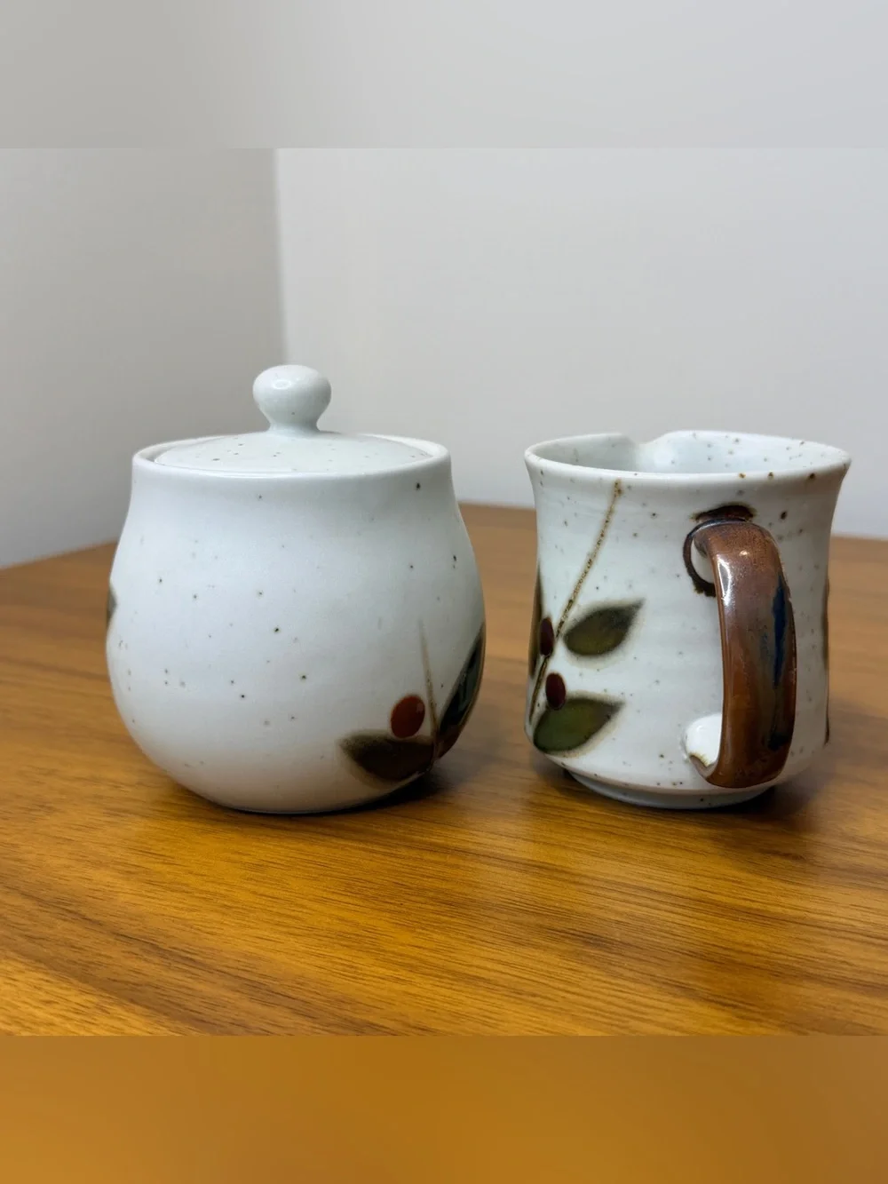 Vtg 1970s Otagiri Japan Bittersweet Creamer & Lidded Sugar Bowl Stoneware MCM